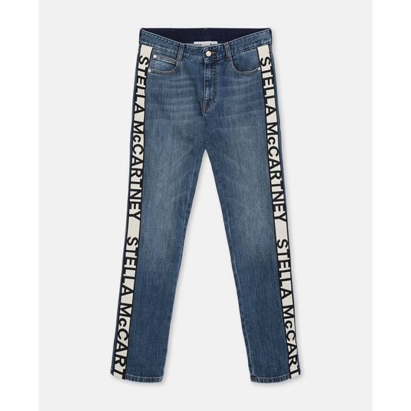 Stella McCartney Womens Dark Stone Logo Jeans - Sky Blue Size 24 - Picture 6 of 12